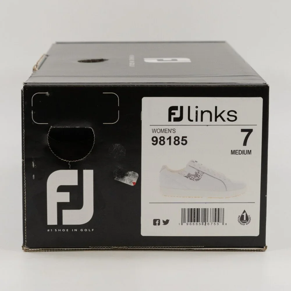 FootJoy Women's FJ Links White / Snake Golf Cleats 98185 Multi Size